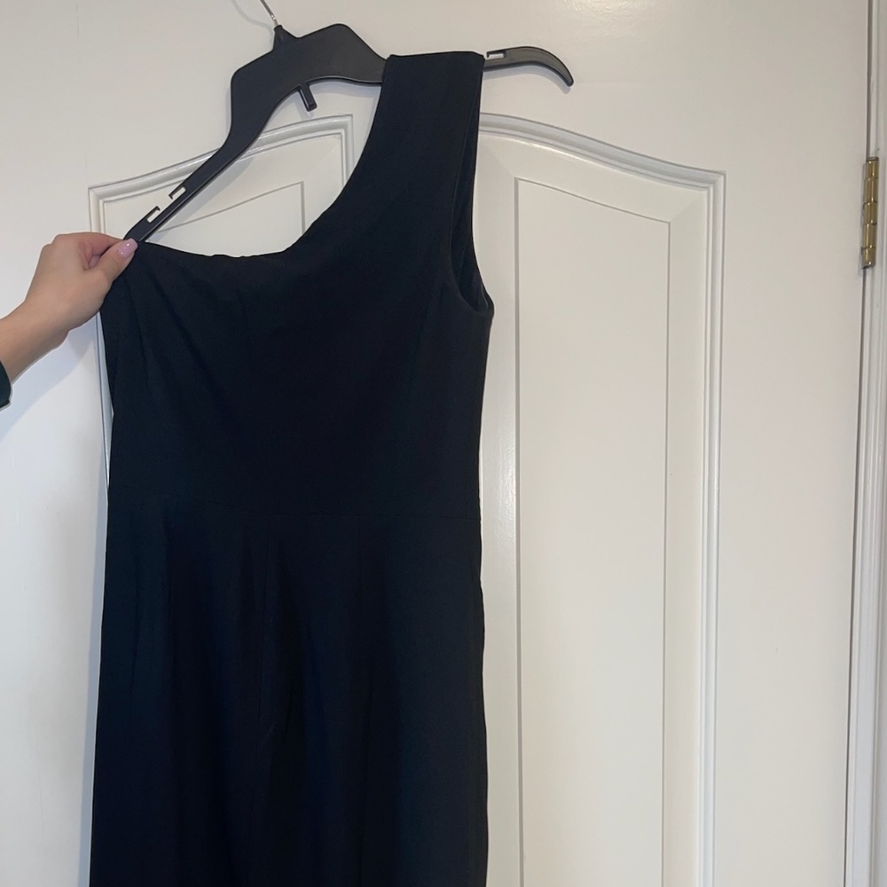 NORDSTROM- DRESS THE POPULATION Martine Stretch Crepe One-Shoulder Dress- Black - Picture 4 of 5